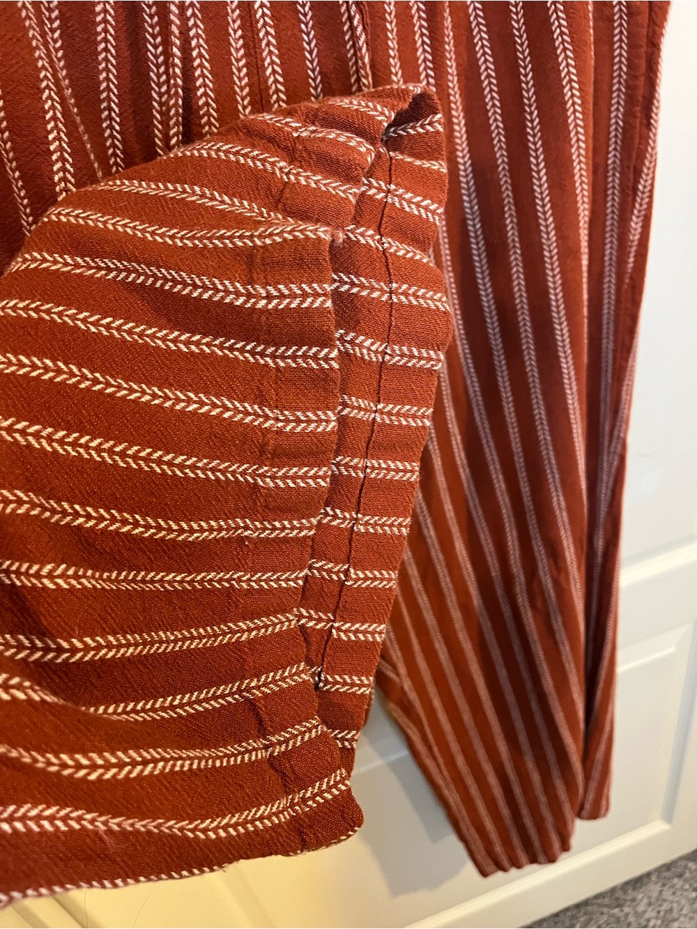 Sonoma Rust Red Striped Pull-On Wide Pants - Picture 6 of 8